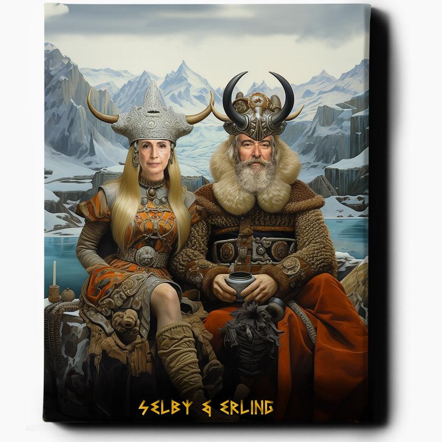 Viking Couple III | Custom Viking Portraits | Regal Pawtraits
