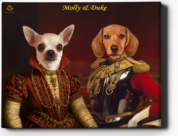 Custom Pet Portrait | King & Queen | Custom Royal Portraits - Regal Pawtraits