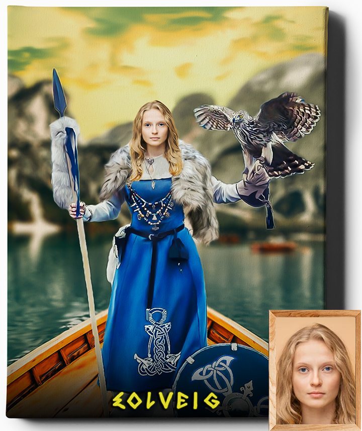 Viking Lady - Custom Viking Portrait - Regal Pawtraits