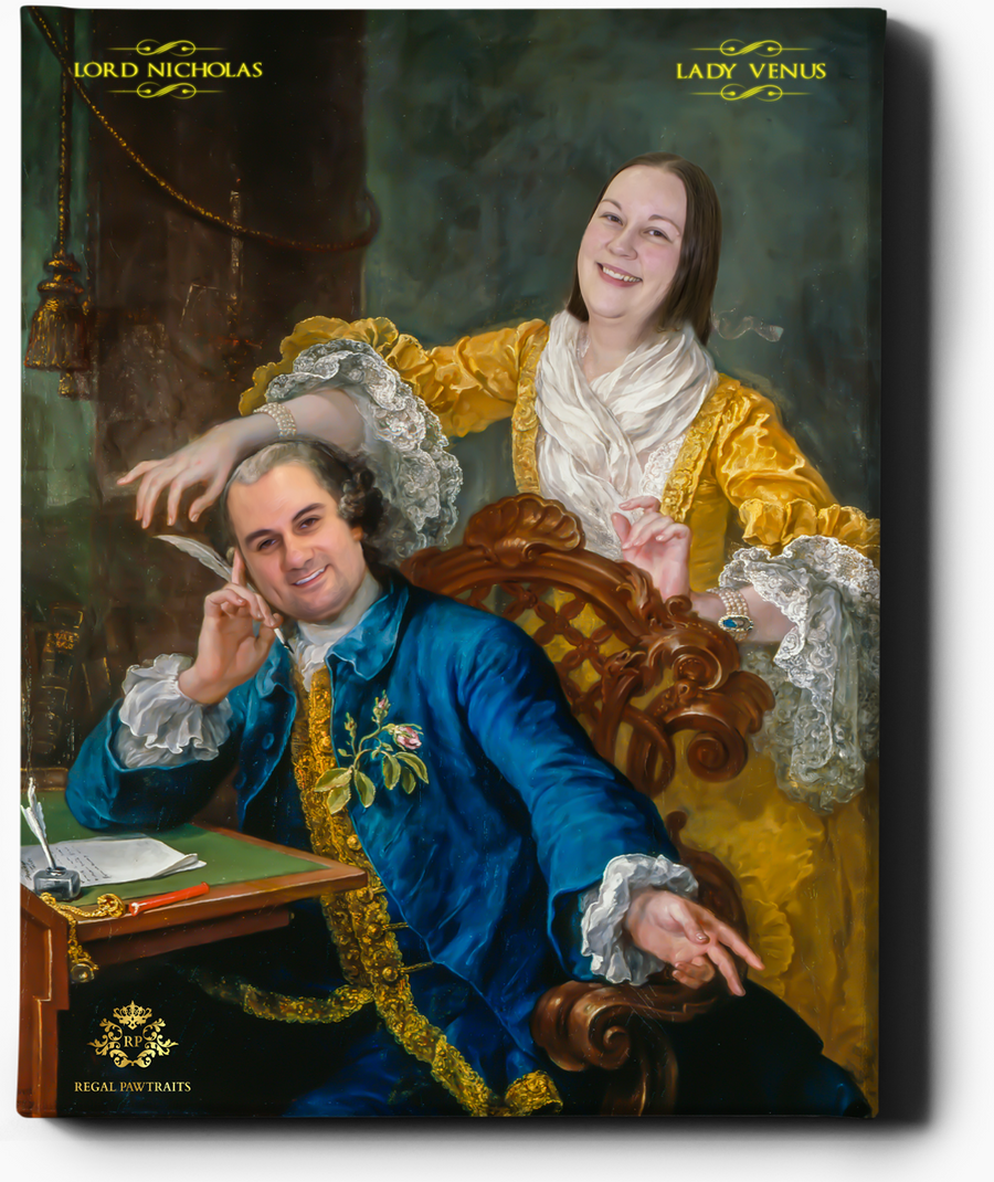 Custom Royal Portraits | The Royal Couple III | Custom Gift For Couples - Regal Pawtraits