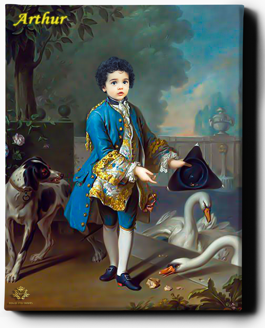 Little Royal Lord | Custom Royal Portraits | Custom Gift for Kids - Regal Pawtraits