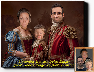 The Royal Trinity: A Noble Family Affair | Custom Family Portraits | Custom Royal Portraits