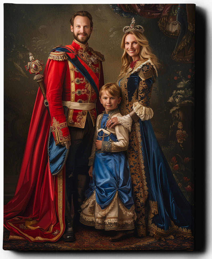 The Noble Monarchs: A Family of Grace | Custom Family Portraits | Regal Pawtraits