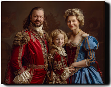 The Royal Trinity: A Noble Family Affair | Custom Family Portraits | Custom Royal Portraits