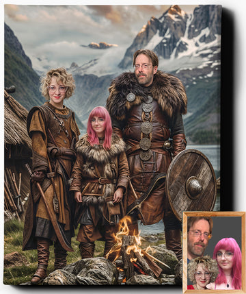 The Viking Clan: Warriors of the North | Custom Family Portraits | Regal Pawtraits