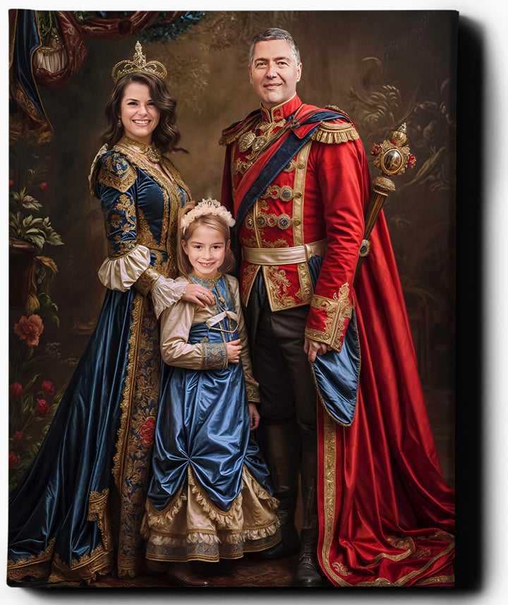 The Noble Monarchs: A Family of Grace | Custom Family Portraits | Regal Pawtraits