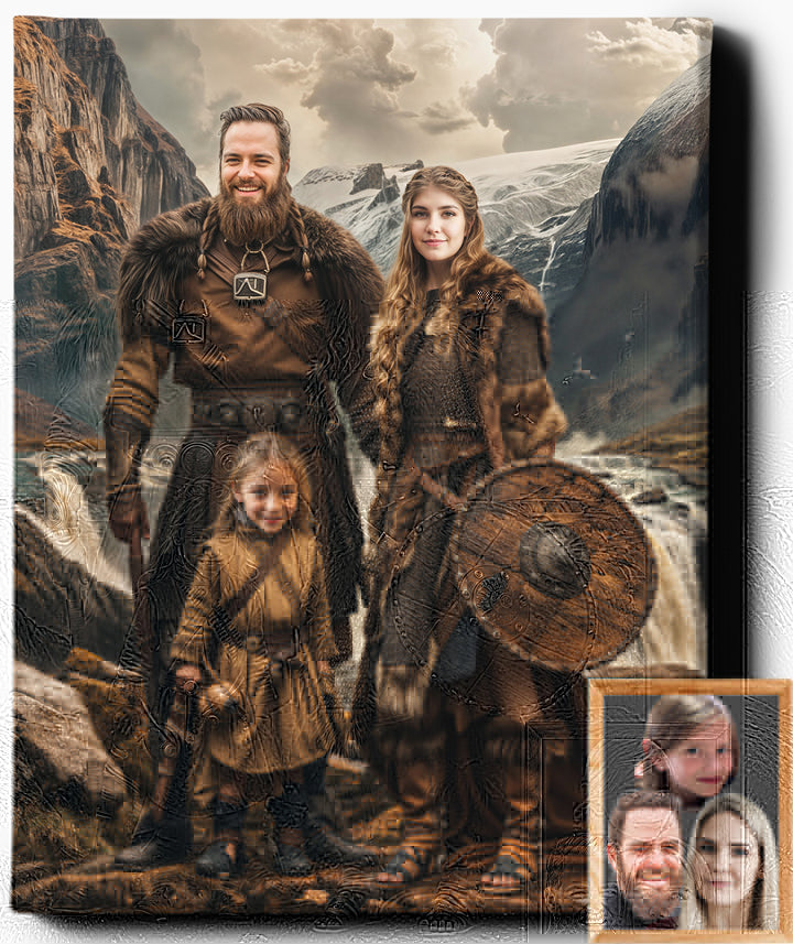 Royal Viking Family | Custom Family Portraits | Custom Royal Portraits