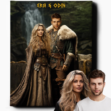 Viking Couple IX | Custom Viking Portraits | Regal Pawtraits