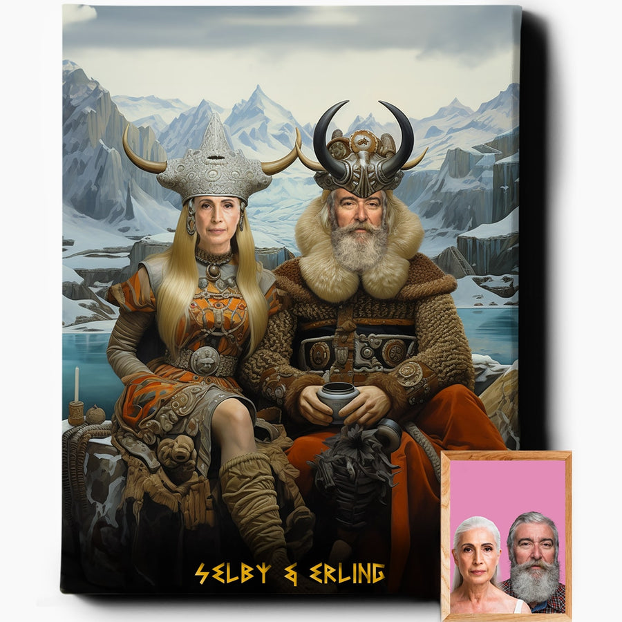 Viking Couple III | Custom Viking Portraits | Regal Pawtraits