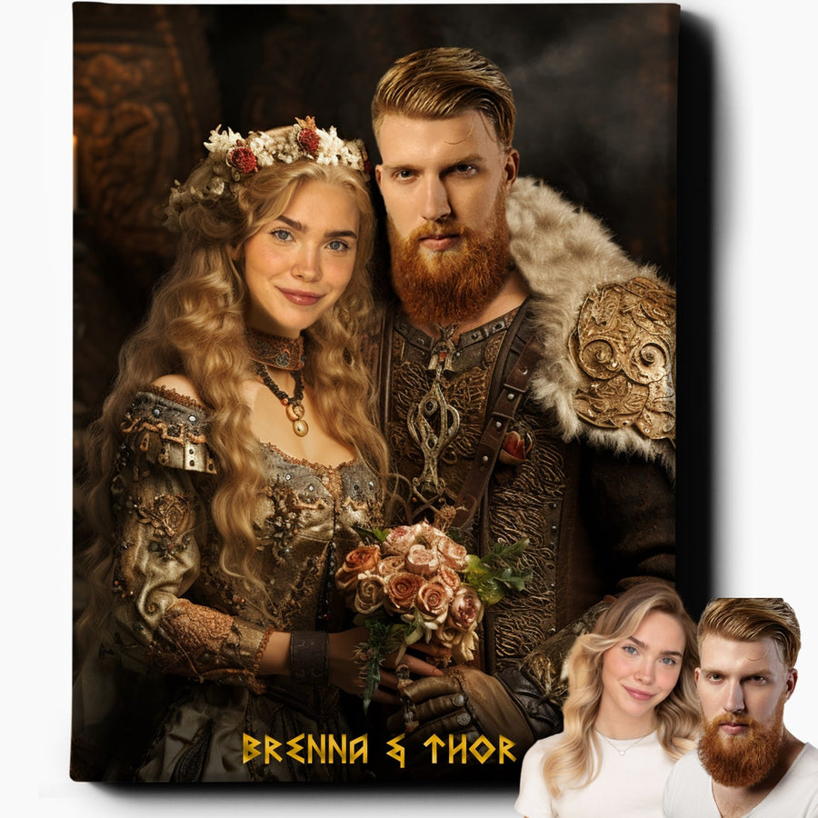 Viking Couple IV | Custom Viking Portraits | Regal Pawtraits