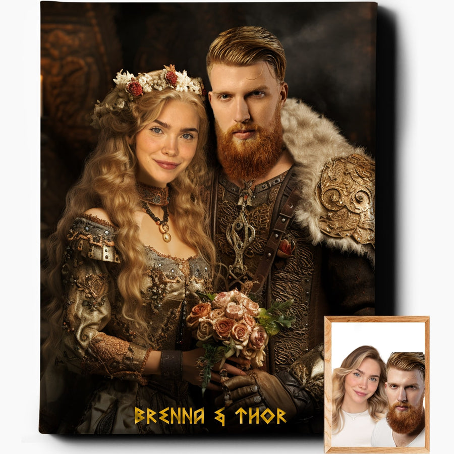 Viking Couple IV | Custom Viking Portraits | Regal Pawtraits