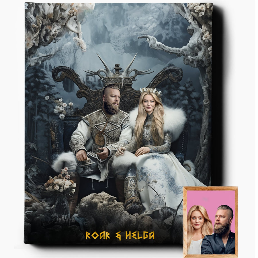 Viking Couple V | Custom Viking Portraits | Regal Pawtraits