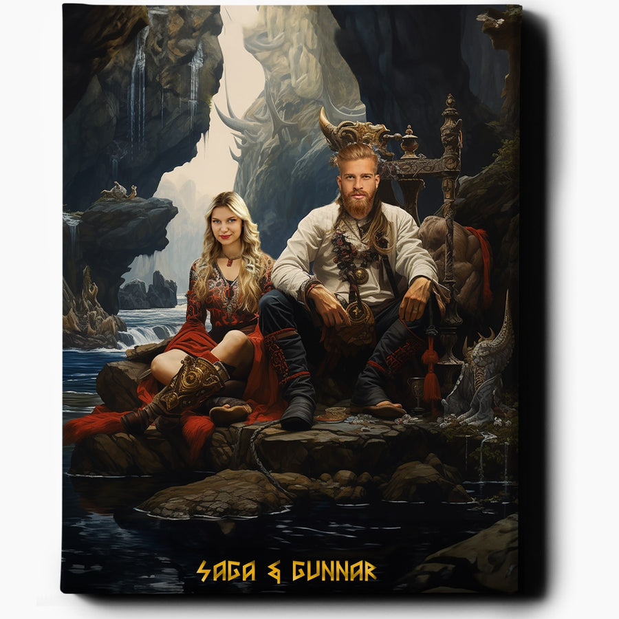 Viking Couple VI | Custom Viking Portraits | Regal Pawtraits
