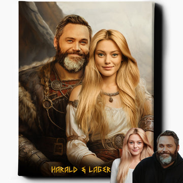 Viking Couple VIII | Custom Viking Portraits | Regal Pawtraits