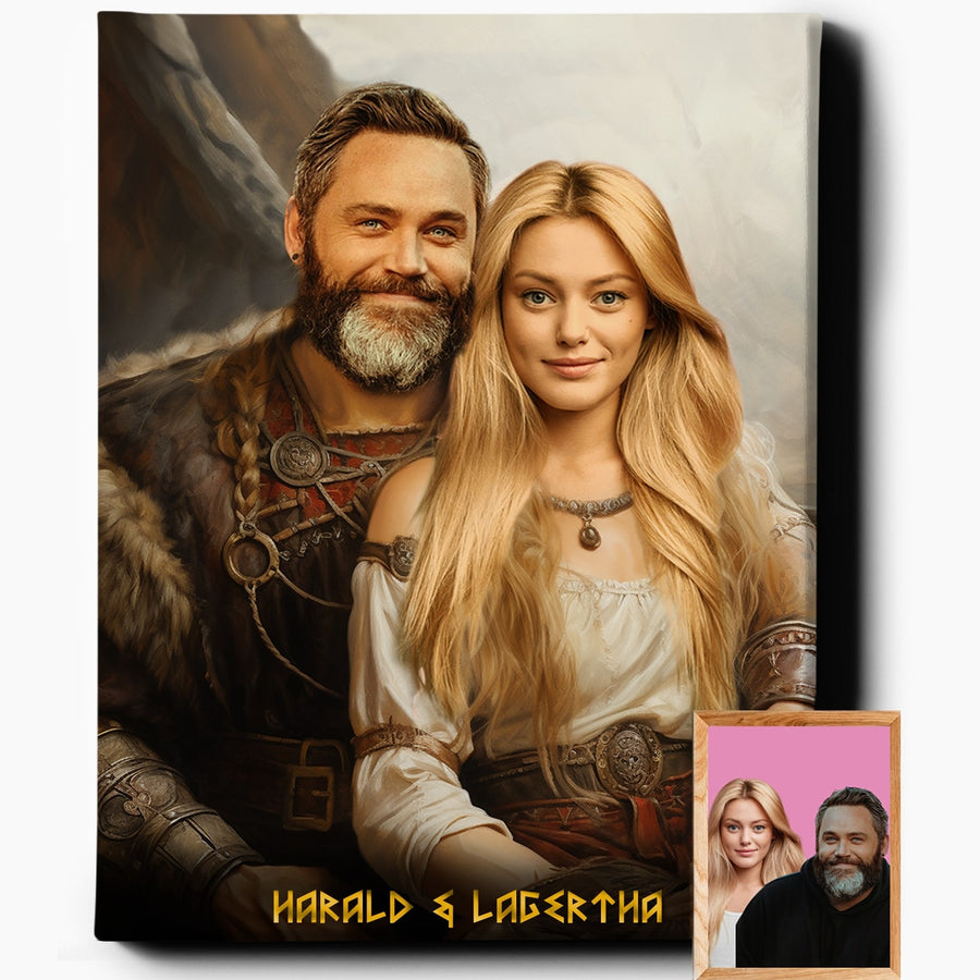 Viking Couple VIII | Custom Viking Portraits | Regal Pawtraits