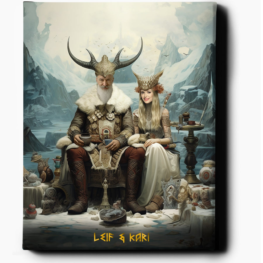 Viking Couple VII | Custom Viking Portraits | Regal Pawtraits