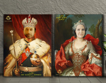 Valentines Bundle 4 | Custom Royal Portraits | Custom Gift For Couples - Regal Pawtraits