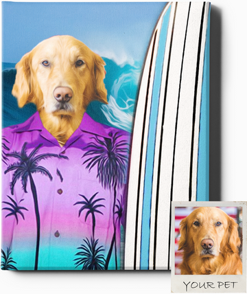 THE SURFER | CUSTOM PET PORTRAIT | REGAL PAWTRAITS - Regal Pawtraits