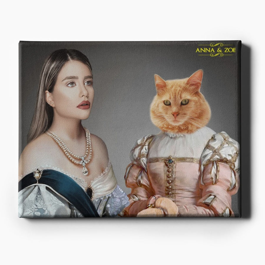 The Regal Ladies | Custom Pet Portrait | Owner and Pet Portraits - Regal Pawtraits