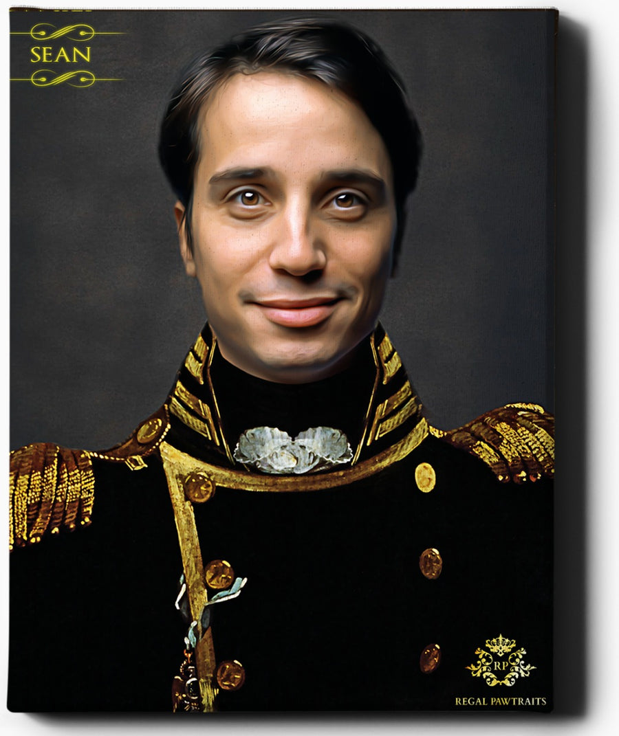 Custom Royal Portraits | Royal Captain | Custom Gift For Him - Regal Pawtraits