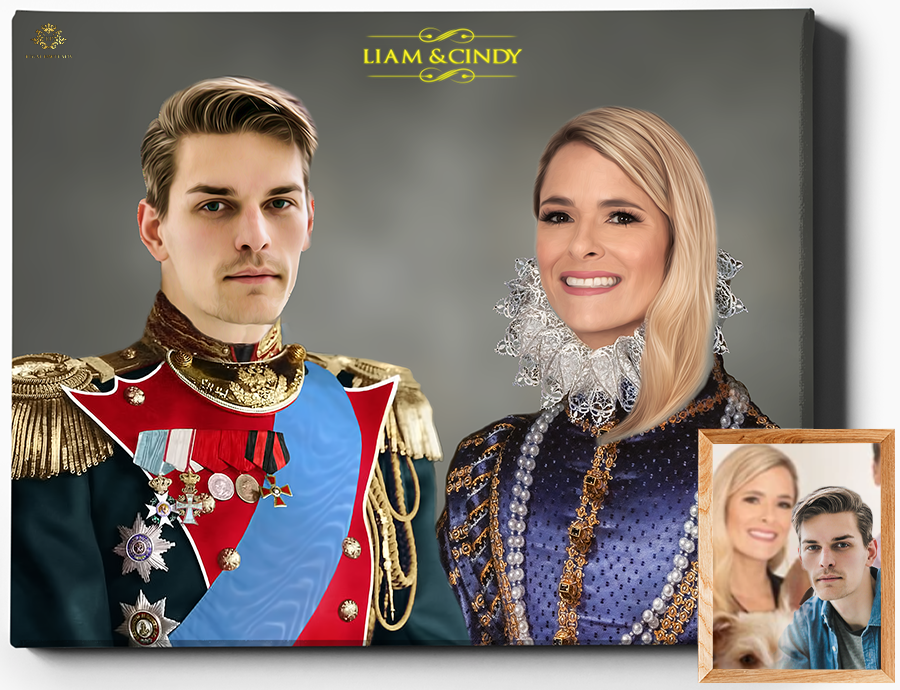 The Royals II | Custom Royal Portraits | Custom Gift For Couples - Regal Pawtraits
