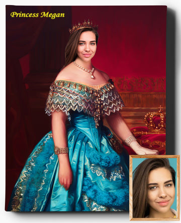 Custom Royal Portraits | The Royal Princess | Custom Gift For Her - Regal Pawtraits