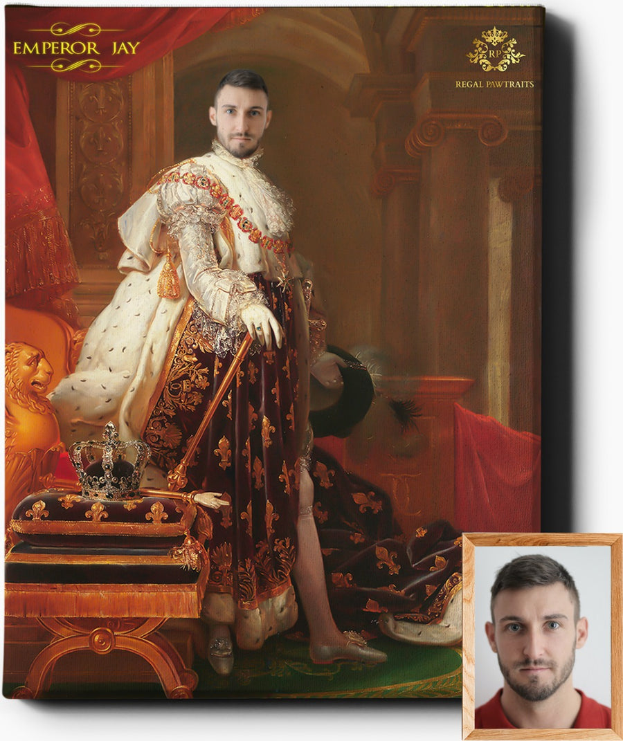 Custom Royal Portraits | The Emperor | Custom Gift For Him - Regal Pawtraits