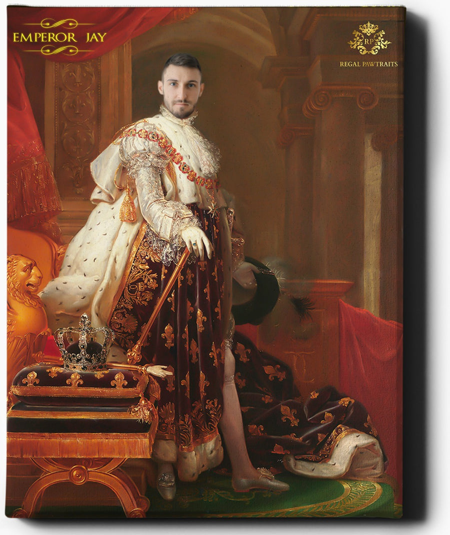 Custom Royal Portraits | The Emperor | Custom Gift For Him - Regal Pawtraits