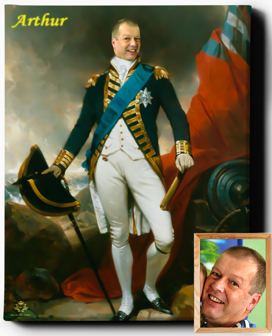 The General III | Custom Royal Portrait | Custom Gift For Him - Regal Pawtraits