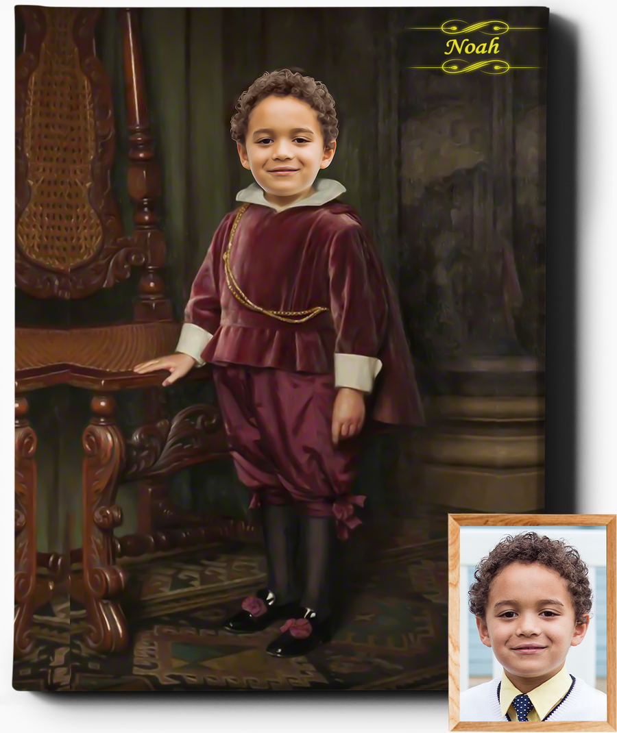 Little Lord IV | Custom Royal Portraits | Custom Gift for Him - Regal Pawtraits
