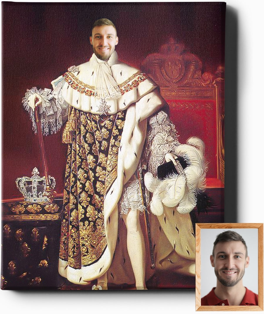 The Majestic King | Custom Royal Portraits | Custom Gift for Him - Regal Pawtraits