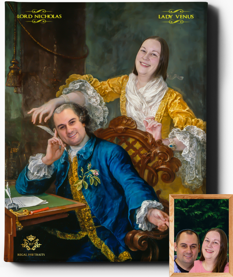 Custom Royal Portraits | The Royal Couple III | Custom Gift For Couples - Regal Pawtraits