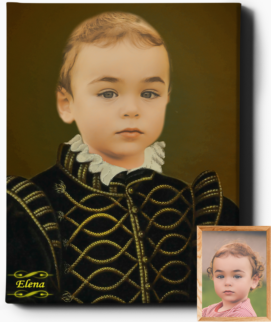 Little Lord V | Custom Royal Portraits | Custom Gift for Kids - Regal Pawtraits