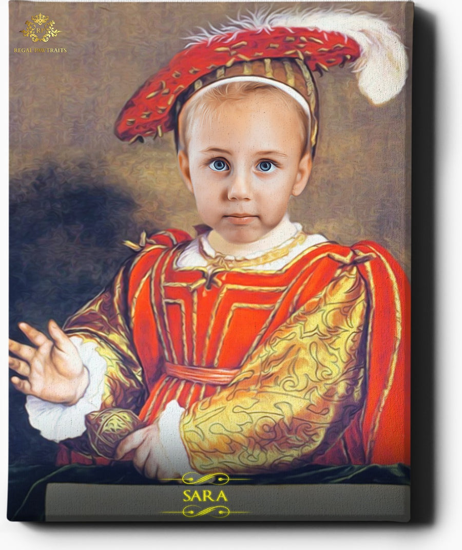 The Little One | Custom Royal Portraits | Custom Gift for Kids - Regal Pawtraits