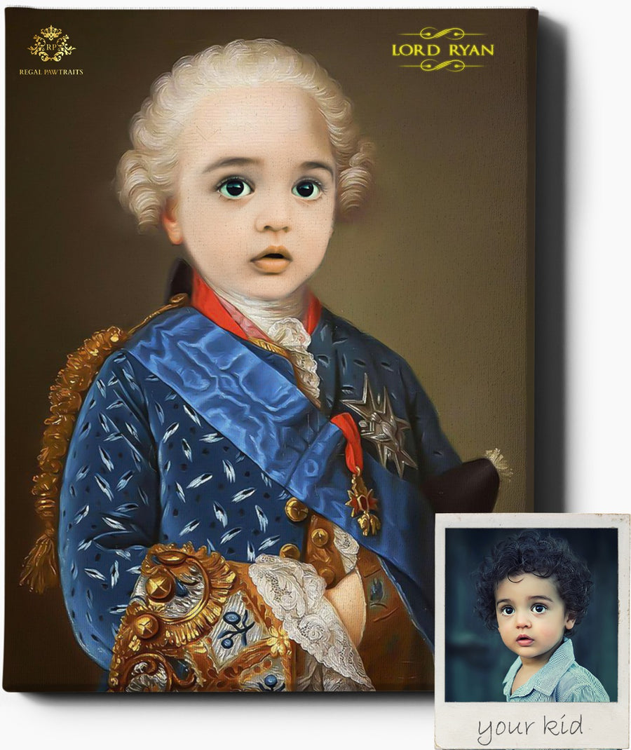 Little Lord | Custom Royal Portraits | Custom Gift for Him - Regal Pawtraits