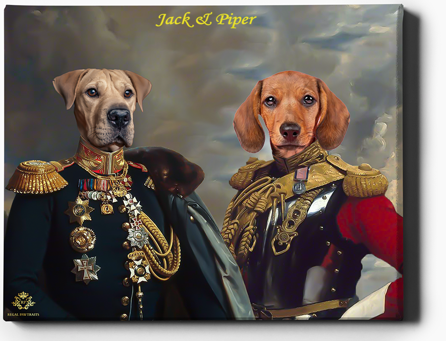 Custom Pet Portrait | Two Kings IiI | Custom Royal Portraits - Regal Pawtraits
