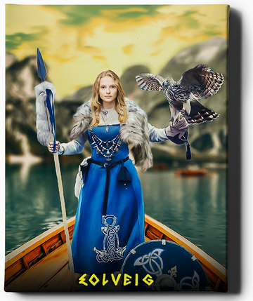 Viking Lady - Custom Viking Portrait - Regal Pawtraits