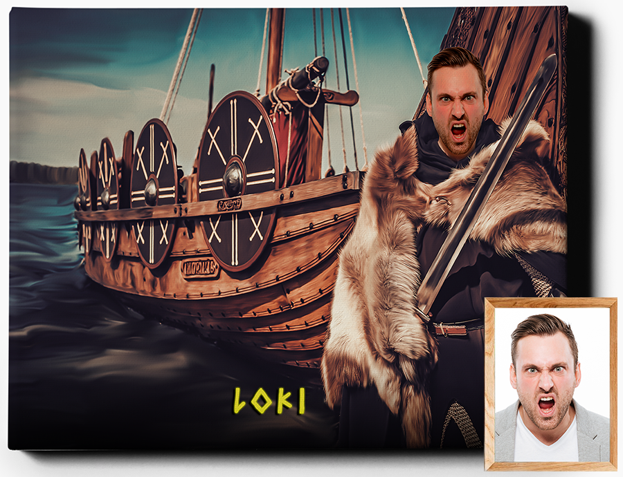 Viking Warrior II | Custom Royal Portrait | Custom Viking Portrait - Regal Pawtraits