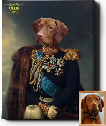 Custom Pet Portrait | The General | Custom Royal Portraits - Regal Pawtraits