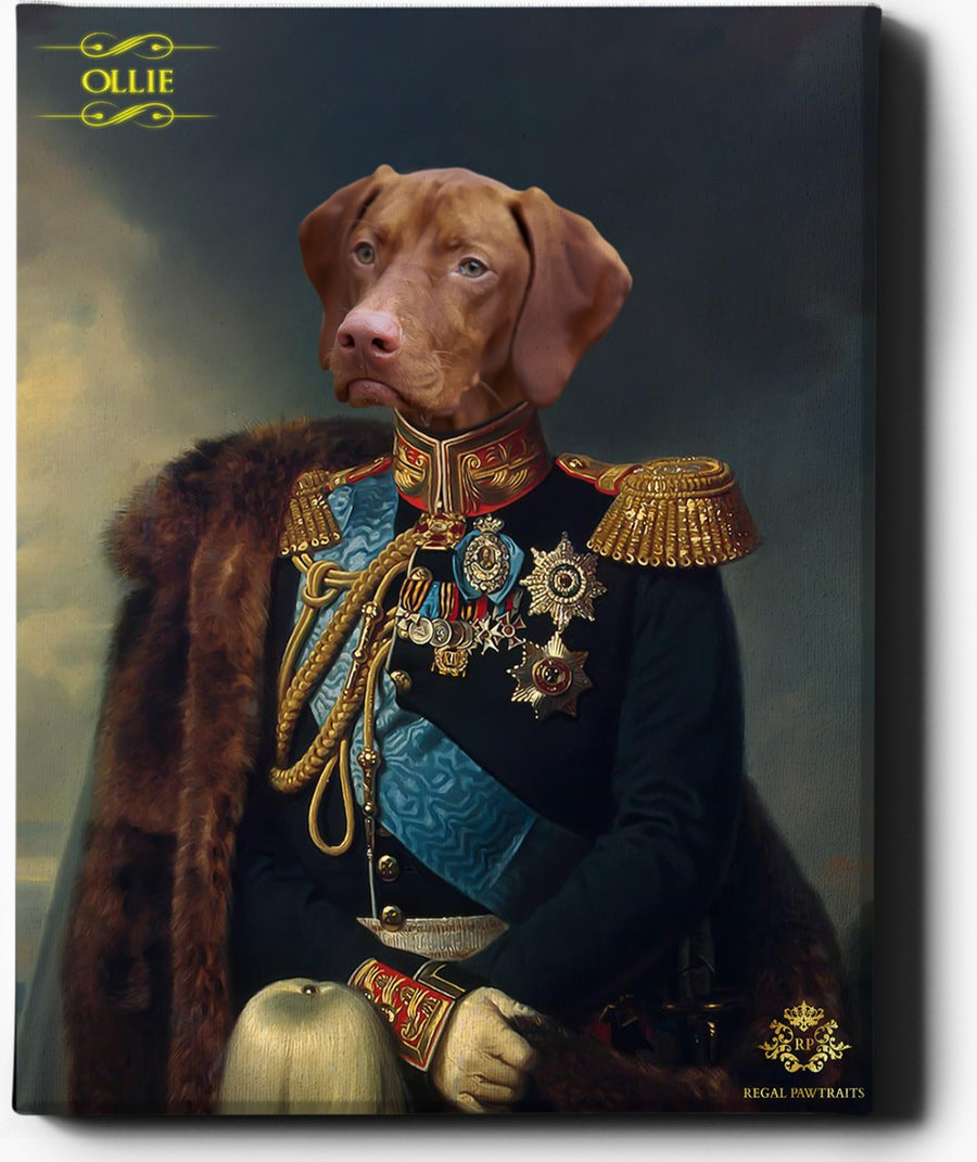 Custom Pet Portrait | The General | Custom Royal Portraits - Regal Pawtraits