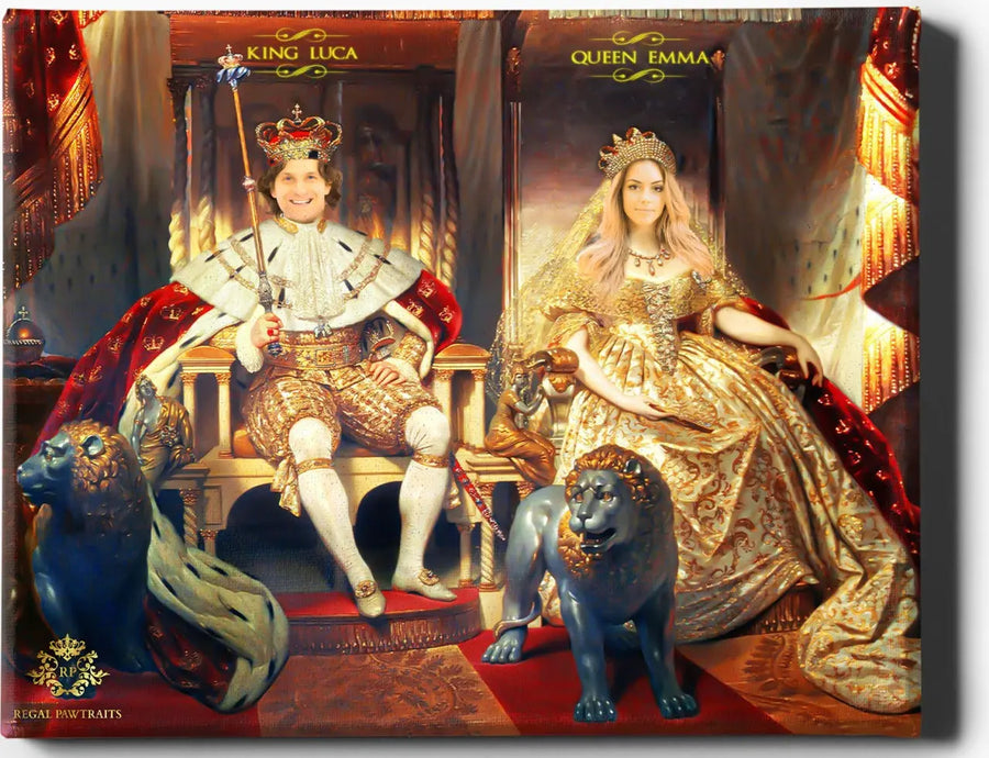 Royal Portrait Painting King And Queen
