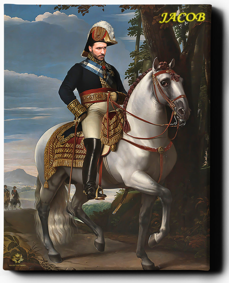 Custom Royal Portraits | The Colonel III | Custom Gift For Him - Regal Pawtraits