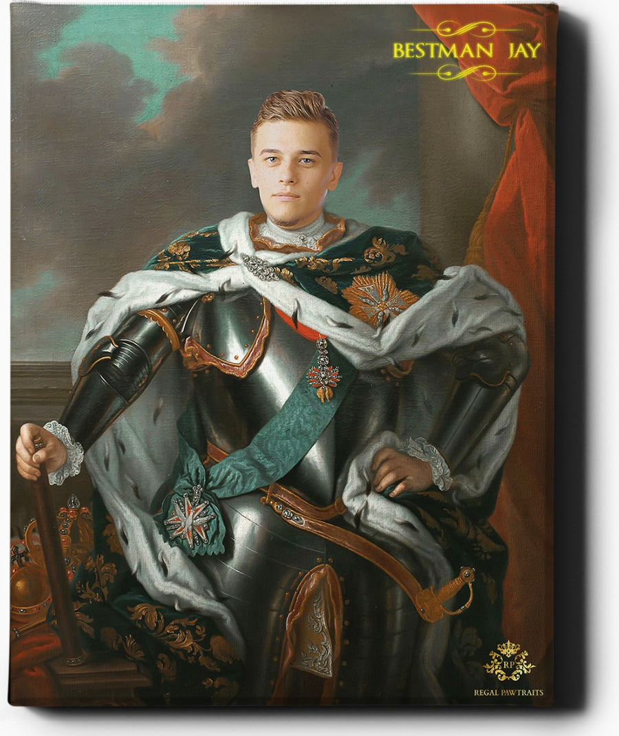Custom Royal Portraits | The Regal Warrior | Custom Gift For Him - Regal Pawtraits