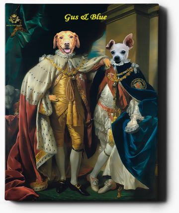 Custom Pet Portrait | Two Kings II | Custom Royal Portraits - Regal Pawtraits
