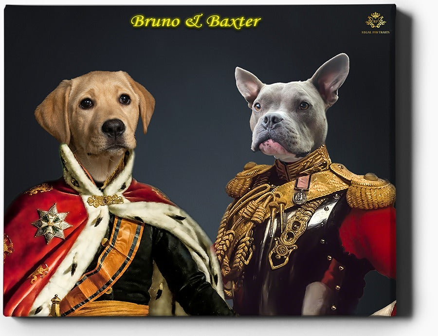 Custom Pet Portrait | Two Kings | Custom Royal Portraits - Regal Pawtraits