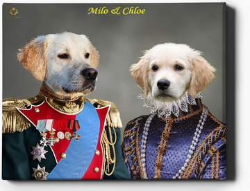Custom Pet Portrait | King & Queen II | Custom Royal Portraits - Regal Pawtraits