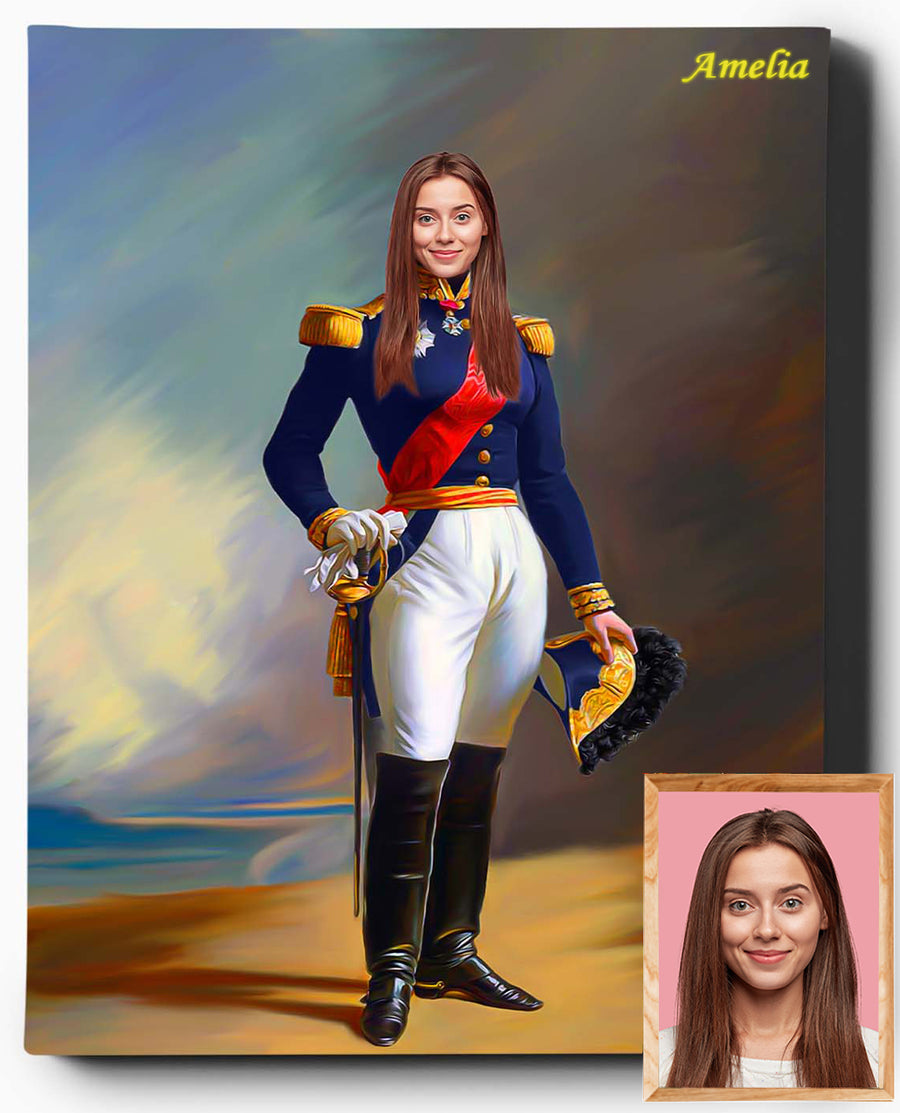 Custom Royal Portraits | The Warrior Princess | Custom Gift For Her - Regal Pawtraits