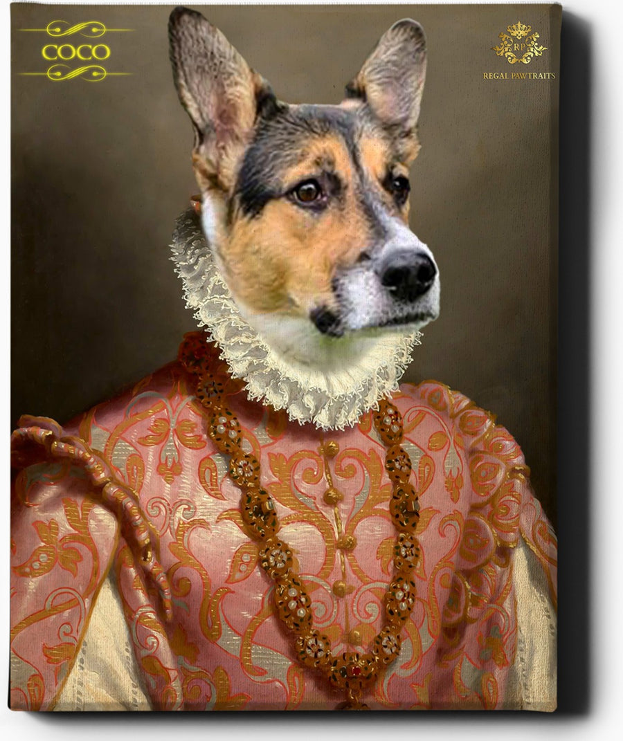 Custom Pet Portrait | The Viscountess II | Custom Royal Portraits - Regal Pawtraits