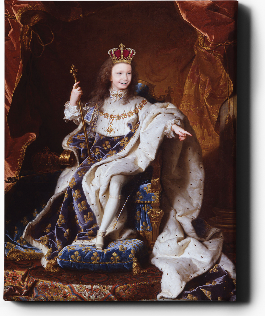 LITTLE KING | CUSTOM KID RENAISSANCE PORTRAIT | CUSTOM GIFT FOR HIM - Regal Pawtraits